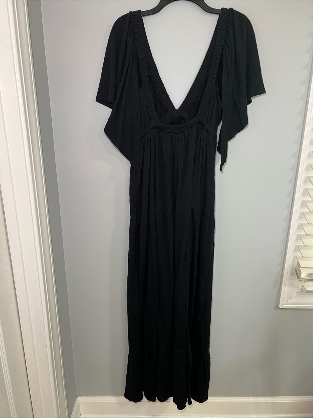 fp beach black dress Free People La La Maxi Size XL color:blue/multi